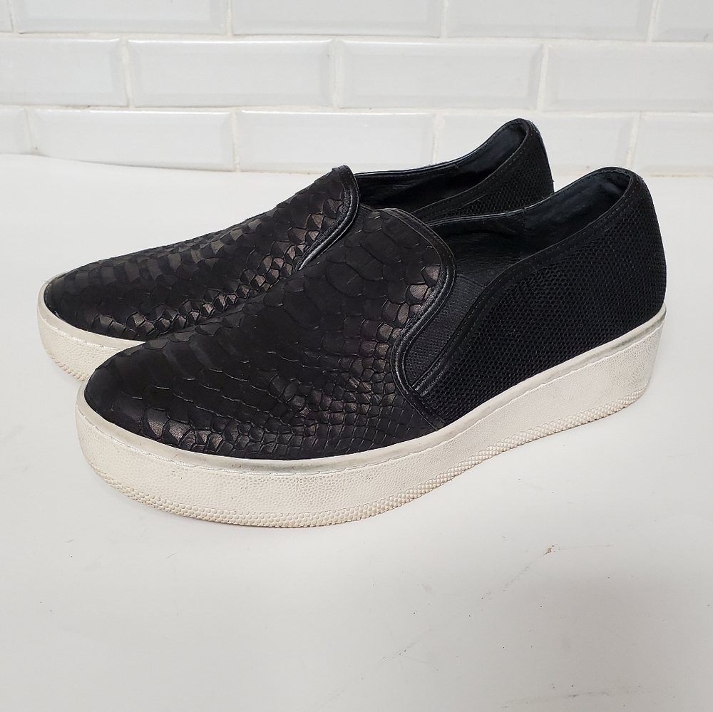 J/Slides Embossed Delia Leather Slip-On Sneake